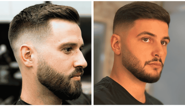 Beard Fade with a Low Comb Over