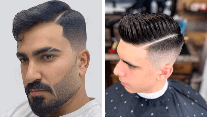 Comb Over Fade with Sharp Side Part