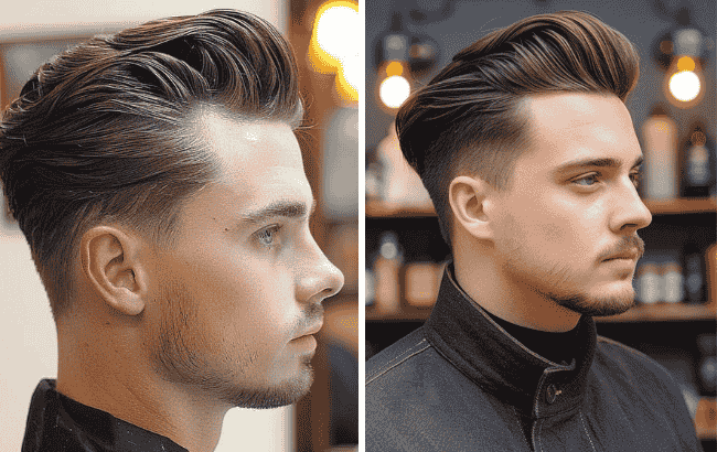 Low Fade Slick Back Haircut