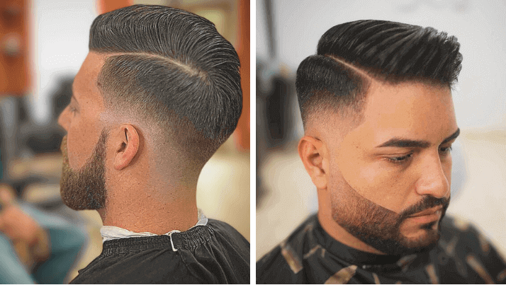 Low Fade and Comb Over with Beard