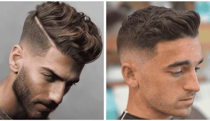 Wavy Comb Over Fade and Hard Part