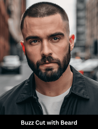 buzz cut with beard