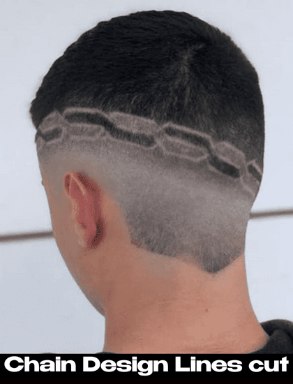 chain design line haircut