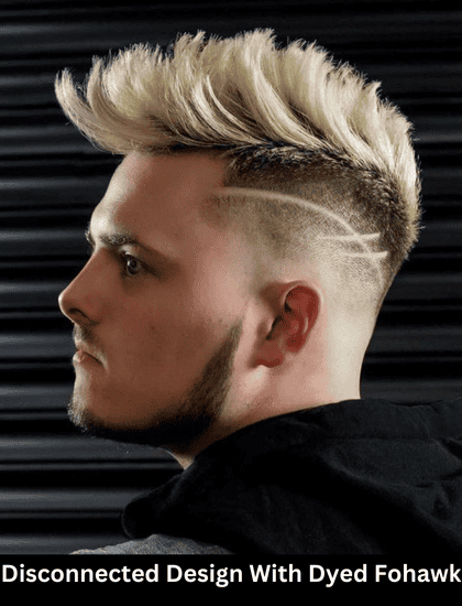 disconnected design with dyed fohawk