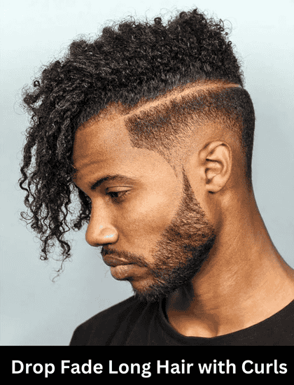  drop fade for long hair with curls