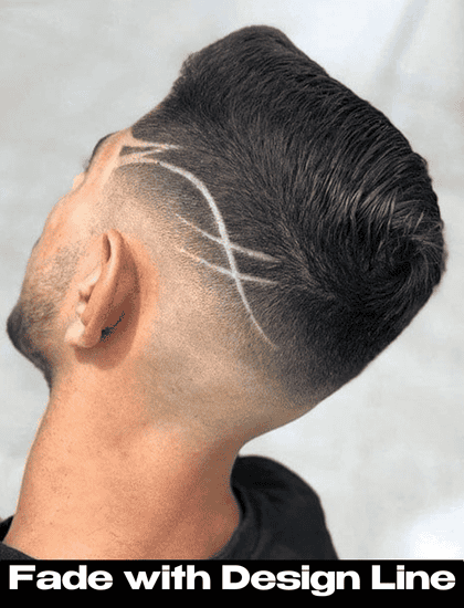  fade with a line hair design