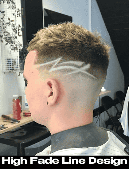 high fade hair line design