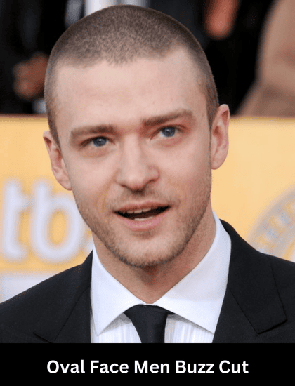 oval face men buzz cut