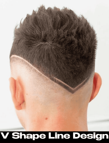 v shape line haircut design