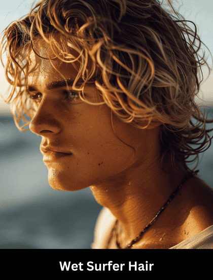 wet surfer hair